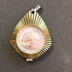Vintage Famous Brand Antimagnetic Gold Tone Watch Pendant
